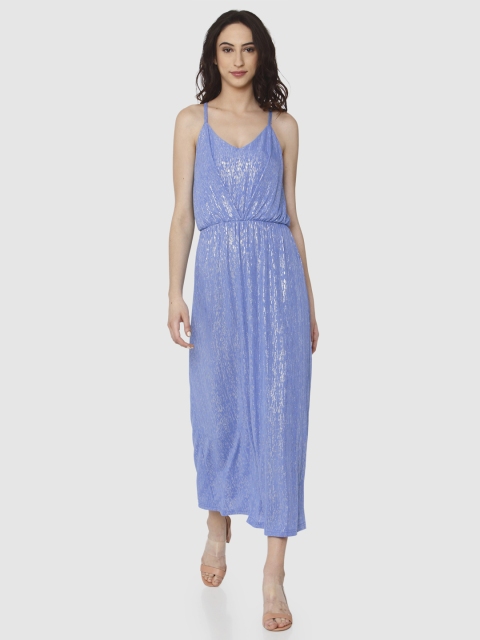 

Vero Moda Women Blue Solid A-Line Dress