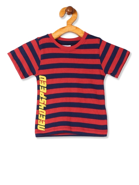 

Donuts Boys Red Striped Round Neck T-shirt