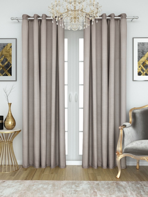 

Aura Taupe Jacquard Single Door Curtain