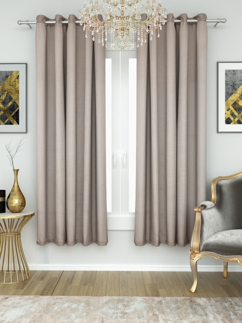 

Aura Taupe Jacquard Single Window Curtain