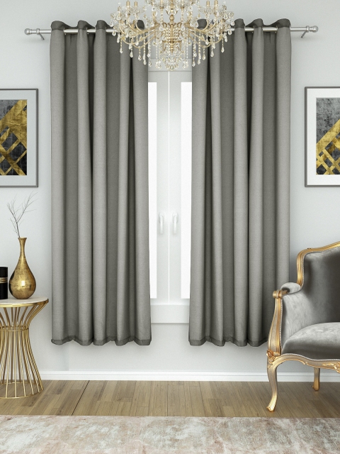 

Aura Grey Jacquard Single Window Curtain