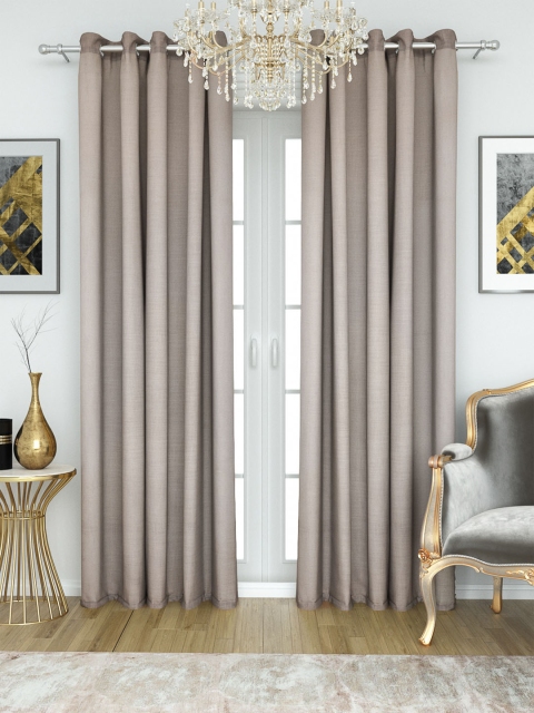 

Aura Taupe Jacquard Single Long Door Curtain