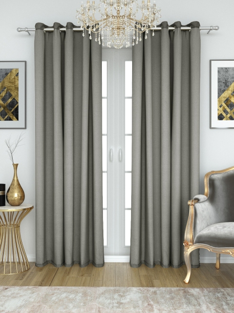 

Aura Grey Solid Single Door Curtain