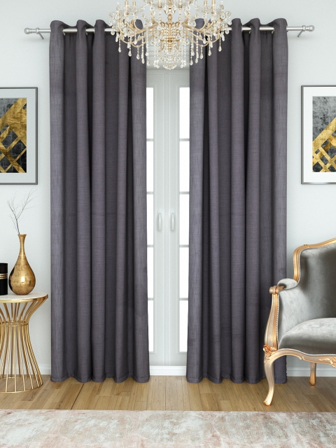 

Aura Charcoal Grey Single Jacquard Self-Design Long Door Curtain