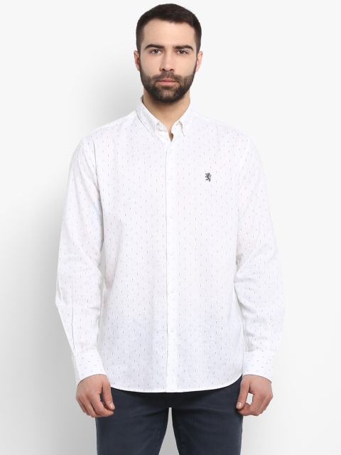 

Red Tape Men White Regular Fit Printed Casual Shirt