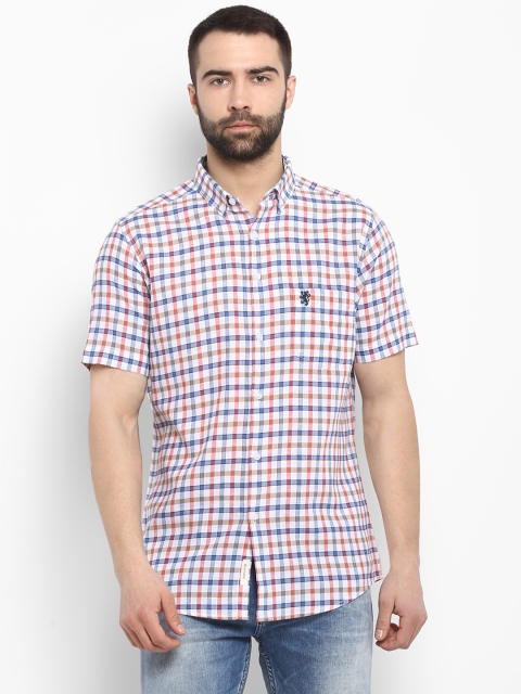 

Red Tape Men Off-White & Red Regular Fit Checked Casual Shirt