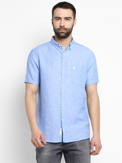 

Red Tape Men Blue Regular Fit Solid Casual Shirt