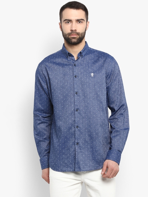 

Red Tape Men Blue Regular Fit Printed Casual Shirt