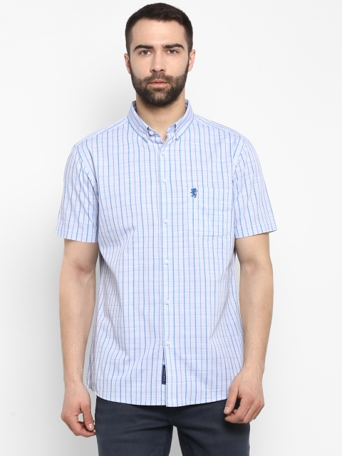 

Red Tape Men Blue & White Regular Fit Checked Casual Shirt