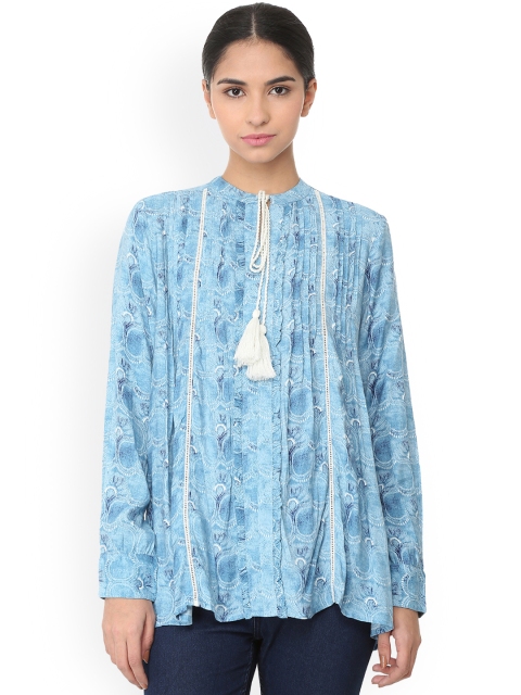 

Van Heusen Woman Women Blue Printed A-Line Top