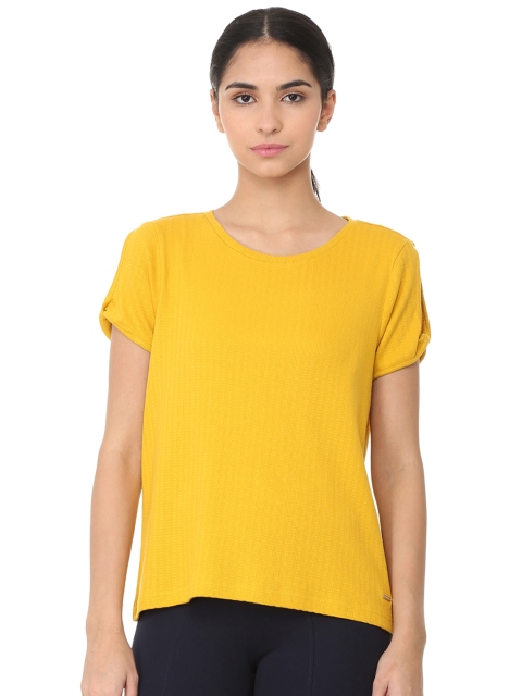 

Van Heusen Woman Yellow Solid Top