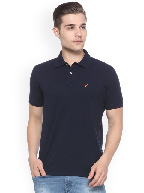 

Allen Solly Men Navy Blue Solid Polo Collar T-shirt