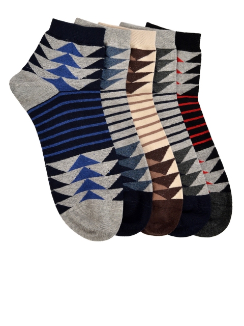 

MARC Men Pack of 5 Patterned Ankle-Length Socks, Multi
