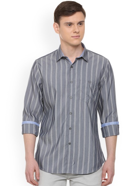 

Van Heusen Sport Men Grey Slim Fit Striped Casual Shirt