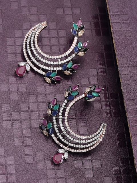 

Designs By Jewels Galaxy Pink Rose Gold & Rhodium-Plated Handcrafted Drop Earrings