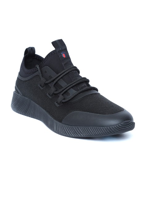 

Louis Philippe Men Black Woven Design Sneakers
