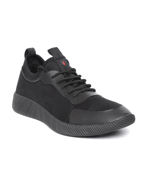 

Louis Philippe Men Black Self-Design Sneakers