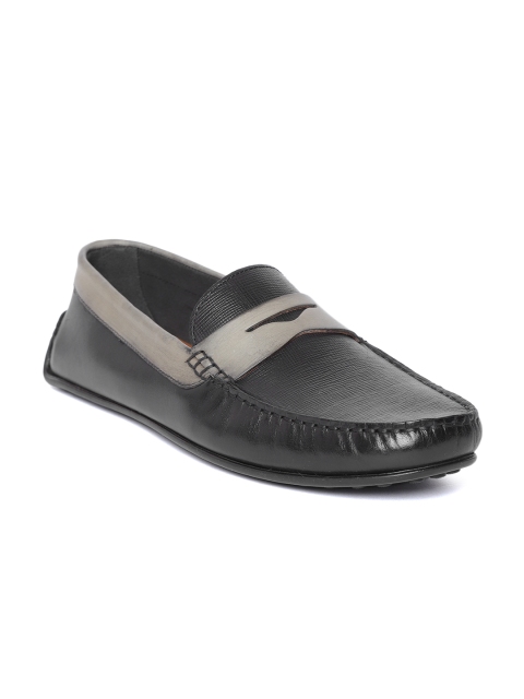 

Louis Philippe Men Black Leather Driving Shoes