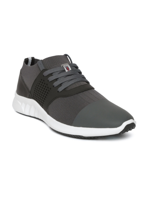 

Louis Philippe Men Charcoal Grey & Black Sneakers