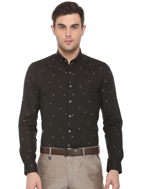 

SIMON CARTER LONDON Men Brown Slim Fit Printed Semiformal Shirt