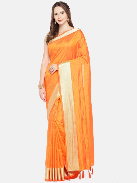 

Nanda Silk Mills Yellow Solid Art Silk Saree