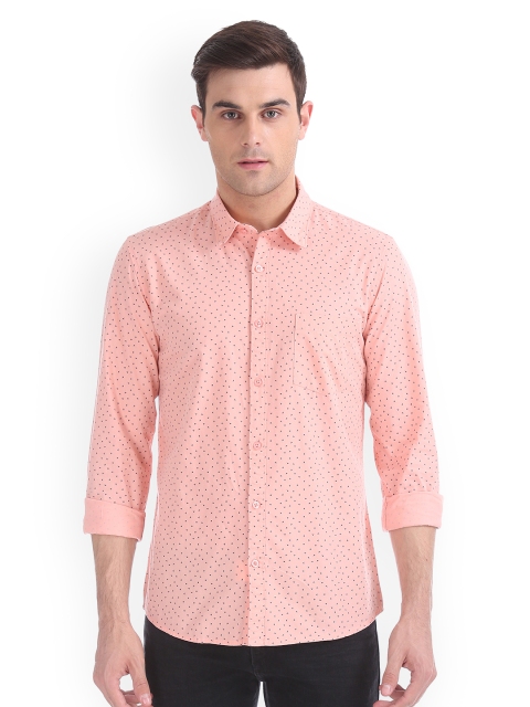 

Ruggers Men Pink Regular Fit Printed Casual Shirt