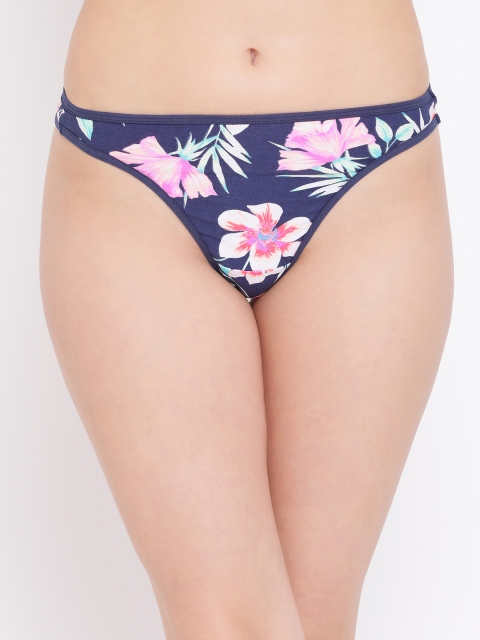 

Clovia Women Navy Blue Printed Thongs Briefs PN3121P08XL