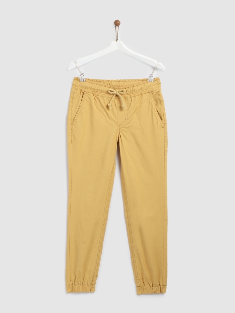 

YK Boys Beige Regular Fit Solid Joggers