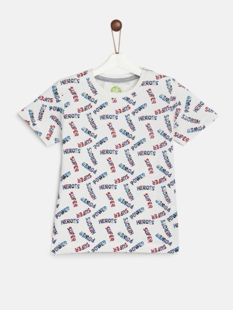 

YK Boys White Printed T-shirt