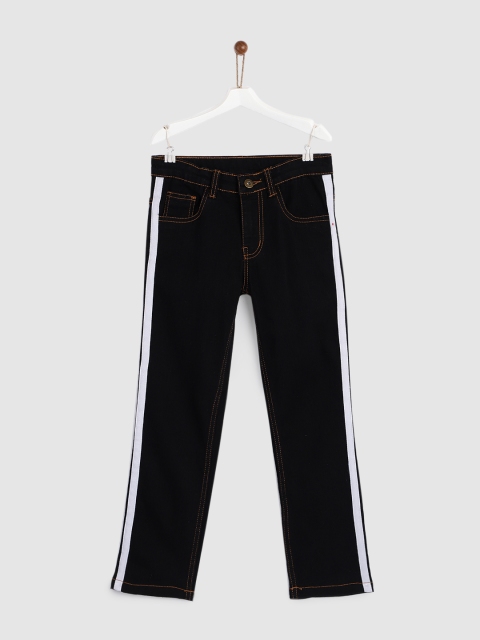 

YK Boys Black Solid Regular Fit Mid-Rise Clean Look Jeans