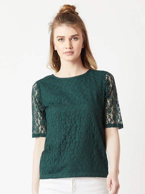 

Miss Chase Women Green Self Design Top