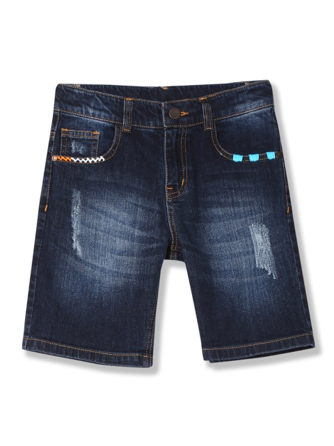 

Cherokee Boys Navy Blue Washed Regular Fit Denim Shorts