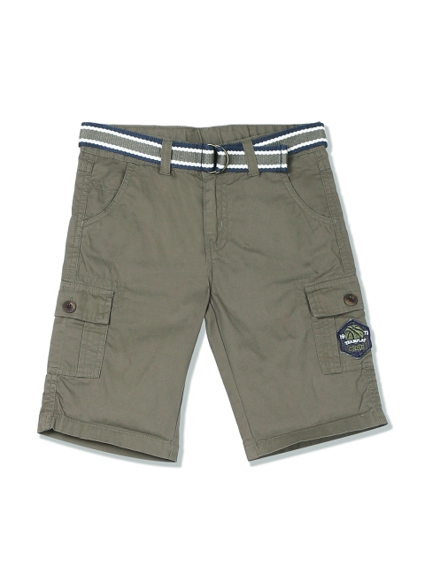

Cherokee Boys Green Solid Regular Fit Cargo Shorts