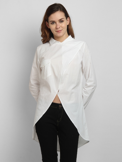 

LA LOFT Women White Regular Fit Solid Casual Shirt