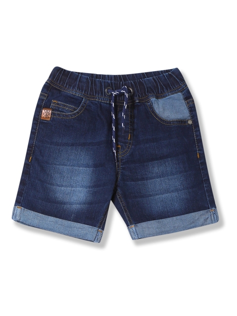 

Cherokee Boys Navy Blue Washed Regular Fit Denim Shorts