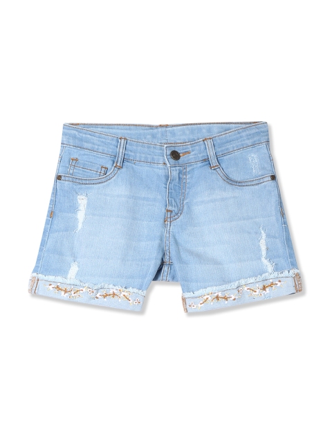 

Cherokee Girls Blue Washed Regular Fit Denim Shorts