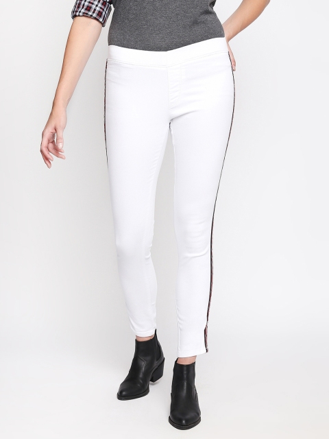 

High Star Women White Solid Stretchable Jeggings