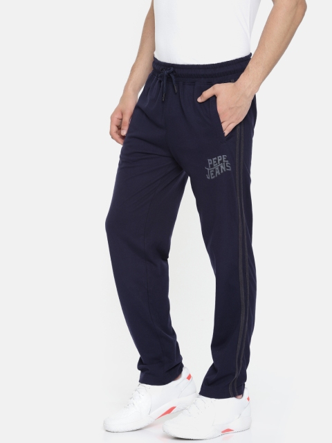 

Pepe Jeans Men Navy Blue Regular Fit Solid Athleisure Track Pants