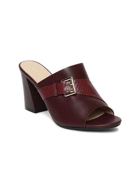 

Addons Women Maroon Solid Heeled Mules