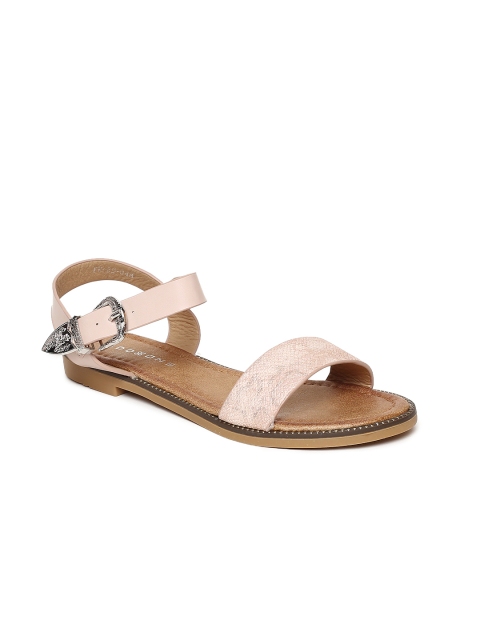 

Addons Women Pink Solid Open Toe Flats
