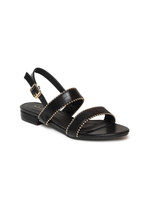 

Addons Women Black Solid Open Toe Flats