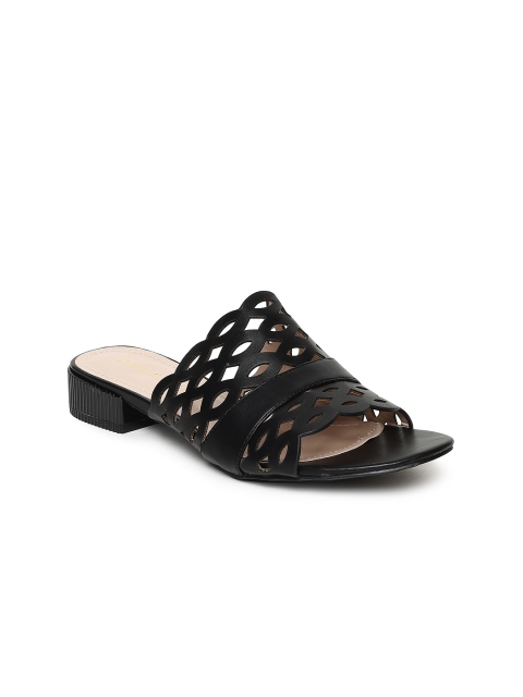 

Addons Women Black Solid Open Toe Flats