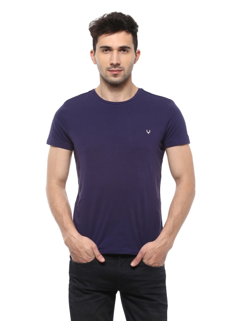 

Solly Jeans Co. Men Purple Solid Round Neck T-shirt