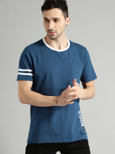 

Roadster Men Blue Solid Round Neck T-shirt