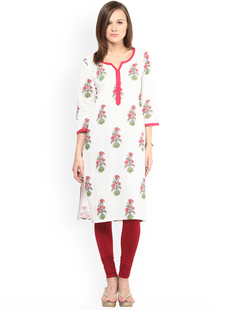 

Nayo White Floral Printed Kurta