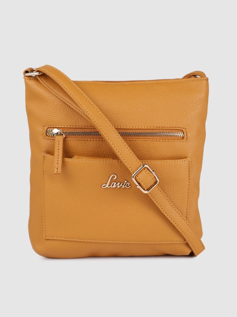 

Lavie Yellow Textured Sling Bag