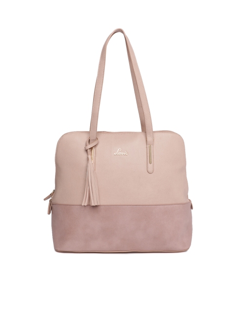 

Lavie Pink & Beige Colourblocked Shoulder Bag