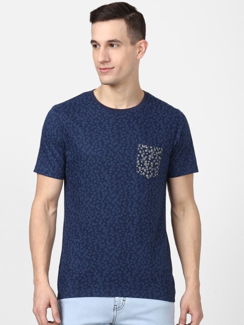 

Monte Carlo Men Blue Printed Round Neck T-shirt