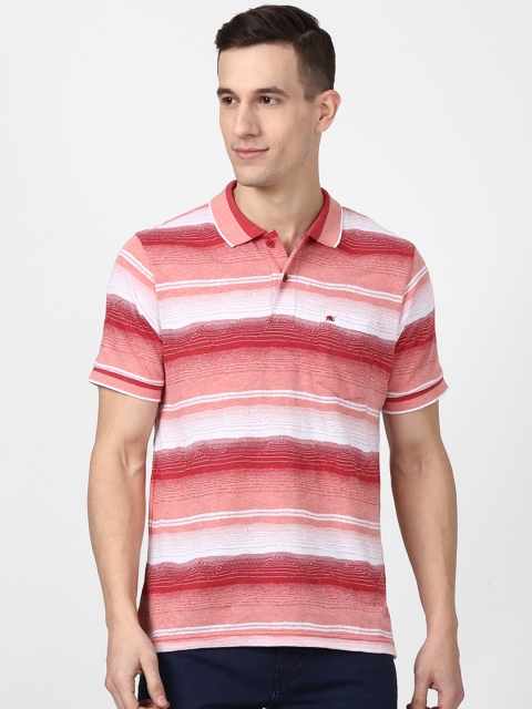 

Monte Carlo Men Red Striped Polo Collar T-shirt