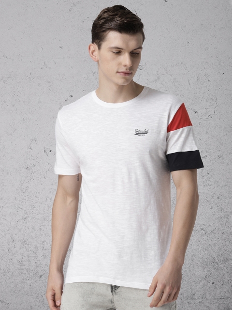 

Ecko Unltd Men White Slim Fit Solid Round Neck T-shirt